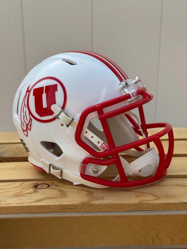 Utah Utes Mini Football Helmet - Drum & Feather